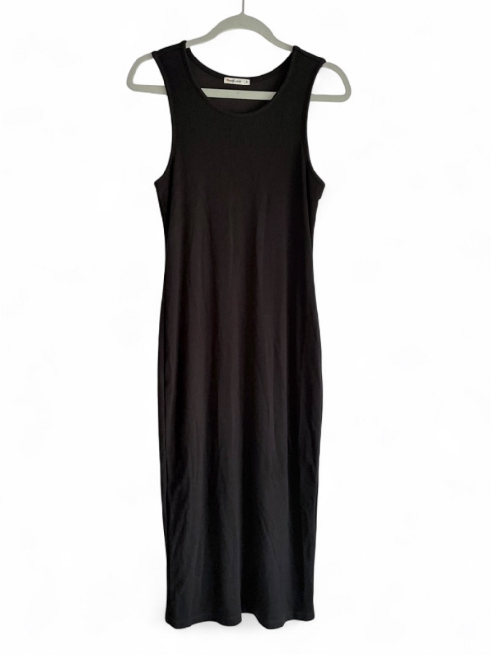 Marine Layer Lexi Black Rib Knit Tank Midi Dress Size M